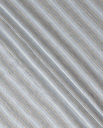 Ivory White Multistripe Cotton Shirting Fabric 150cm
