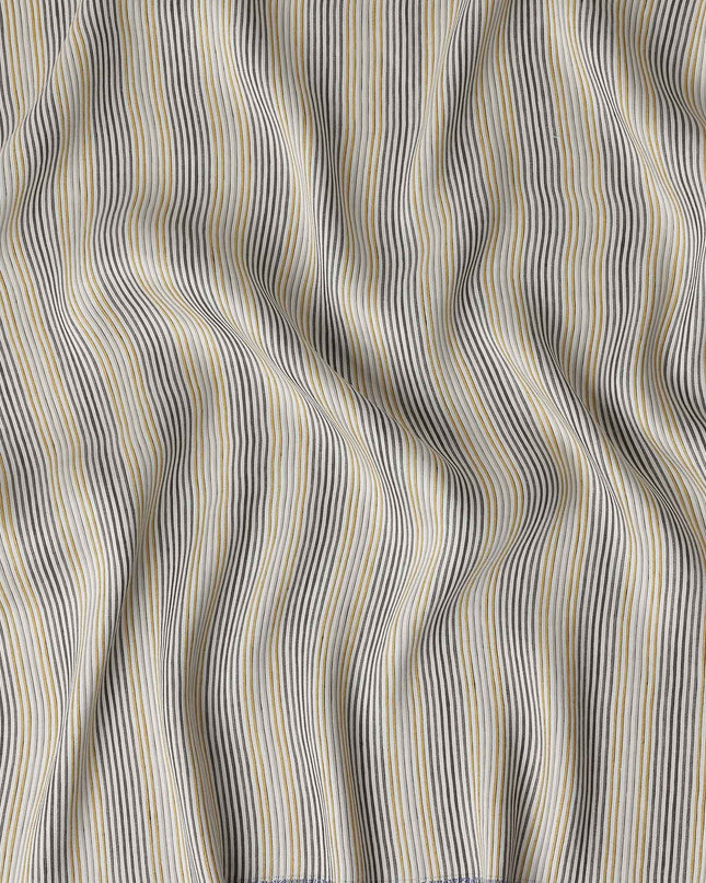Sandstone Beige Multistripe Cotton Shirting Fabric 150cm