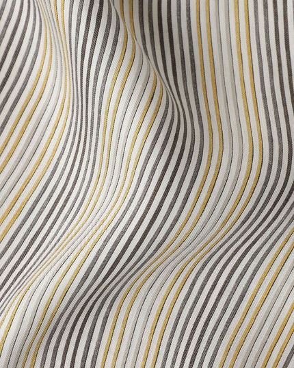 Sandstone Beige Multistripe Cotton Shirting Fabric 150cm