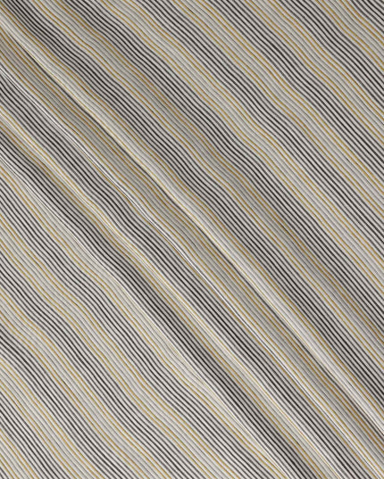 Sandstone Beige Multistripe Cotton Shirting Fabric 150cm