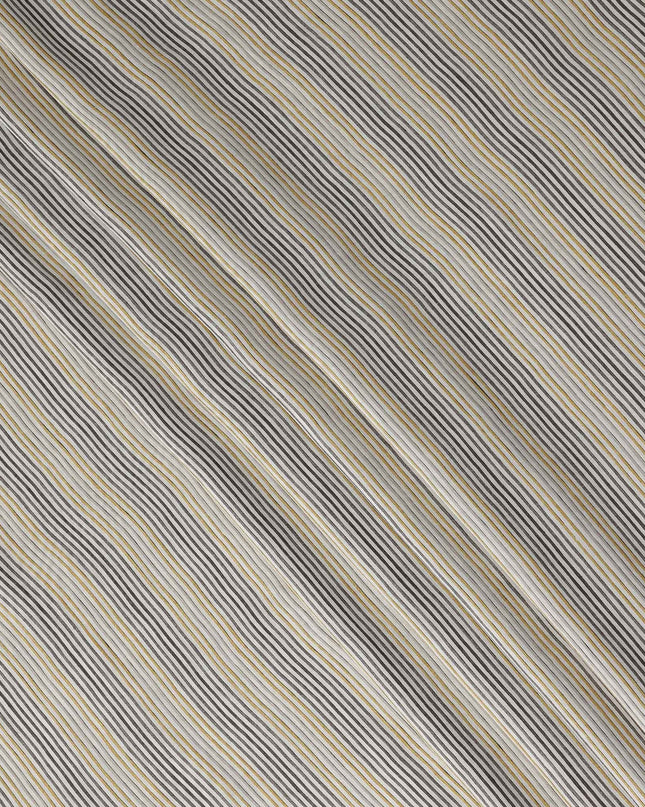 Sandstone Beige Multistripe Cotton Shirting Fabric 150cm
