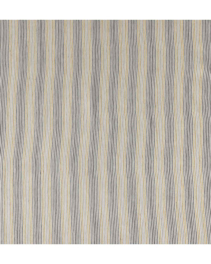 Sandstone Beige Multistripe Cotton Shirting Fabric 150cm