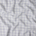 Ivory White Windowpane Cotton Shirting Fabric 150cm