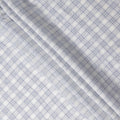 Ivory White Windowpane Cotton Shirting Fabric 150cm