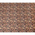 Jet Black Floral Cotton Satin Fabric by Meter
