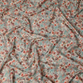 Sage Green Floral Cotton Satin Fabric Online