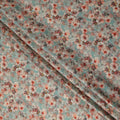Sage Green Floral Cotton Satin Fabric Online