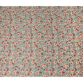 Sage Green Floral Cotton Satin Fabric Online