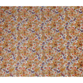 Amber Gold Floral Cotton Satin Fabric Online