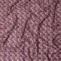 Plum Purple Floral Cotton Satin Fabric