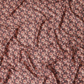 Mocha Brown Floral Cotton Satin Fabric