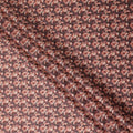 Mocha Brown Floral Cotton Satin Fabric