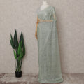 Sage Green Chantilly Lace Saree - D31627