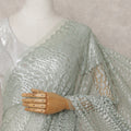 Sage Green Chantilly Lace Saree - D31627