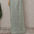 Sage Green Chantilly Lace Saree - D31627