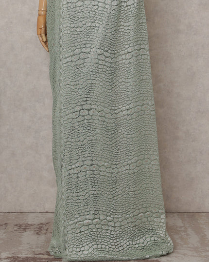 Sage Green Chantilly Lace Saree - D31627