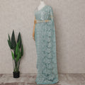 Mint Green Chantilly Lace Saree - D31626