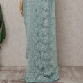 Mint Green Chantilly Lace Saree - D31626