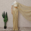 Champagne Gold Chantilly Lace Saree - D31625