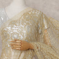 Champagne Gold Chantilly Lace Saree - D31625