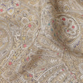 Khaki Taupe Beige Printed Viscose Crepe Fabric 110cm