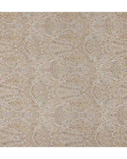Khaki Taupe Beige Printed Viscose Crepe Fabric 110cm