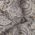 Charcoal Grey Printed Viscose Crepe Fabric 110cm