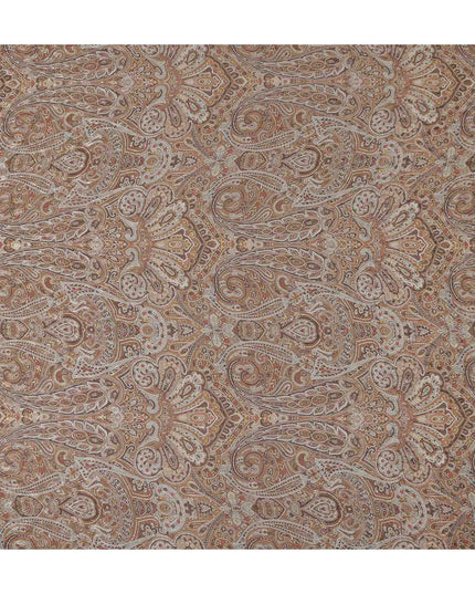 Toffee Camel Brown Printed Viscose Crepe Fabric 110cm