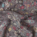 Dusty Mauve Grey Printed Viscose Crepe Fabric 110cm