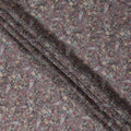 Dusty Mauve Grey Printed Viscose Crepe Fabric 110cm