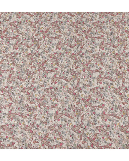 Warm Sand Beige Printed Viscose Crepe Fabric 110cm