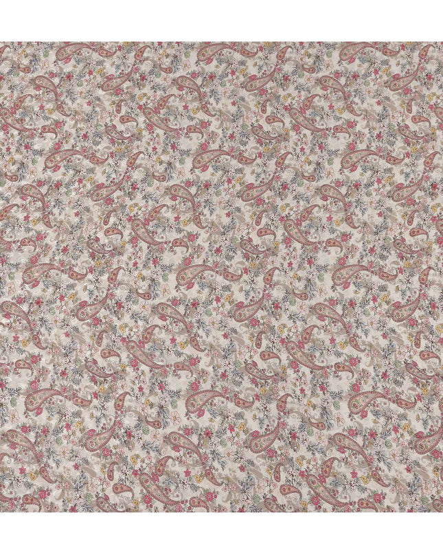 Warm Sand Beige Printed Viscose Crepe Fabric 110cm