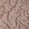 Salmon Peach Pink Printed Viscose Crepe Fabric 110cm