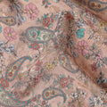 Salmon Peach Pink Printed Viscose Crepe Fabric 110cm