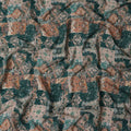 Deep Teal Green Printed Viscose Crepe Fabric 110cm