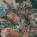 Deep Teal Green Printed Viscose Crepe Fabric 110cm