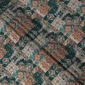 Deep Teal Green Printed Viscose Crepe Fabric 110cm