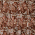Rust Terracotta Brown Printed Viscose Crepe Fabric 110cm
