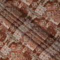 Rust Terracotta Brown Printed Viscose Crepe Fabric 110cm