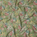 Sage Green Printed Viscose Crepe Fabric 110cm