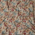 Ivory Cream Beige Printed Viscose Crepe Fabric 110cm