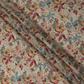Ivory Cream Beige Printed Viscose Crepe Fabric 110cm