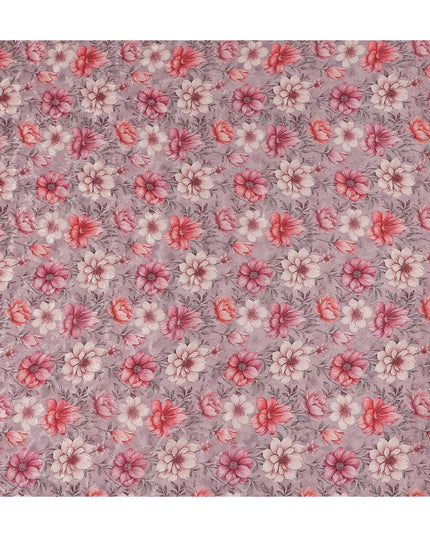 Dusty Mauve Viscose Crepe Digital Printed Fabric 110cm | Reg