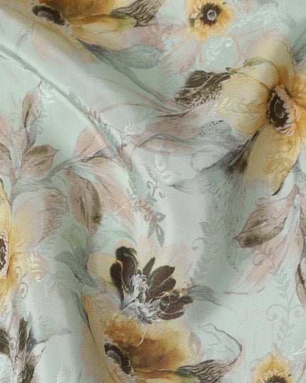 Sage Mint Viscose Crepe Digital Printed Fabric 110cm | Regal