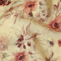 Golden Yellow Viscose Crepe Digital Printed Fabric 110cm | R