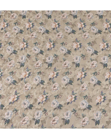 Taupe Blush Viscose Crepe Digital Printed Fabric 110cm | Reg