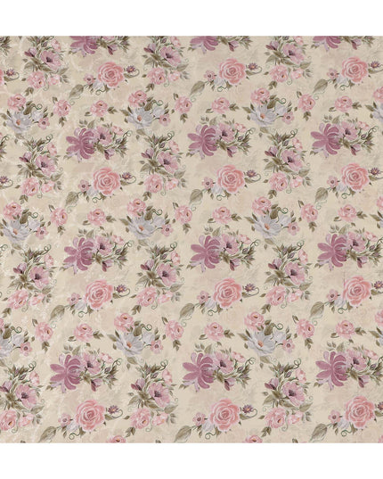 Blush Pink Viscose Crepe Digital Printed Fabric 110cm | Rega