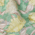 Mint Green Floral Viscose Fabric by the Meter