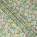 Mint Green Floral Viscose Fabric by the Meter