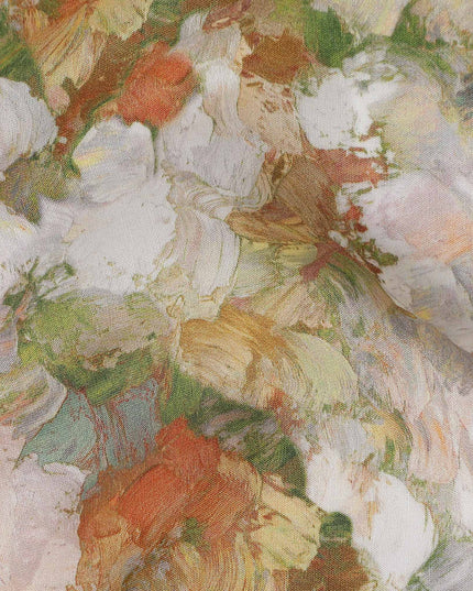 Blush Peach Floral Viscose Fabric | By Meter